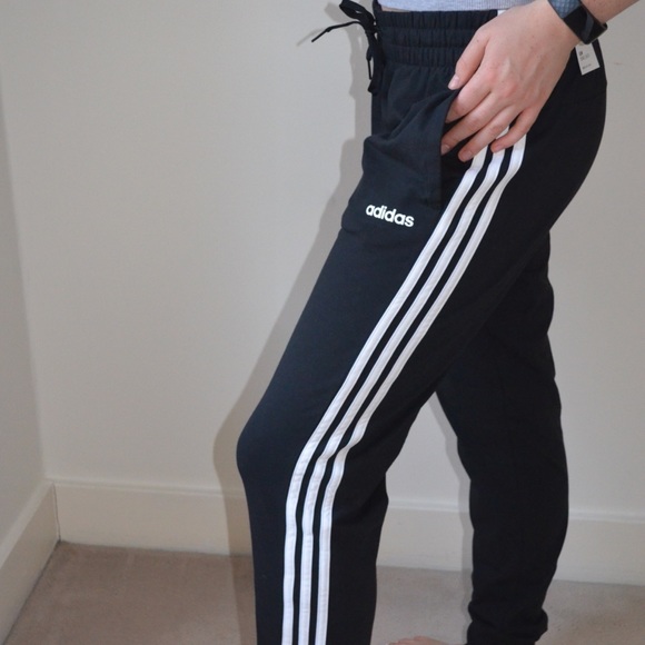 adidas Pants - NWT Adidas Side Stripe Black Jogger Track Pants